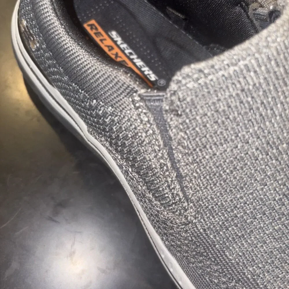 Skechers Men's RelaxedFit Air Cooled Sz 7 Gray Slipon Shoes Walking Sneakers EUC